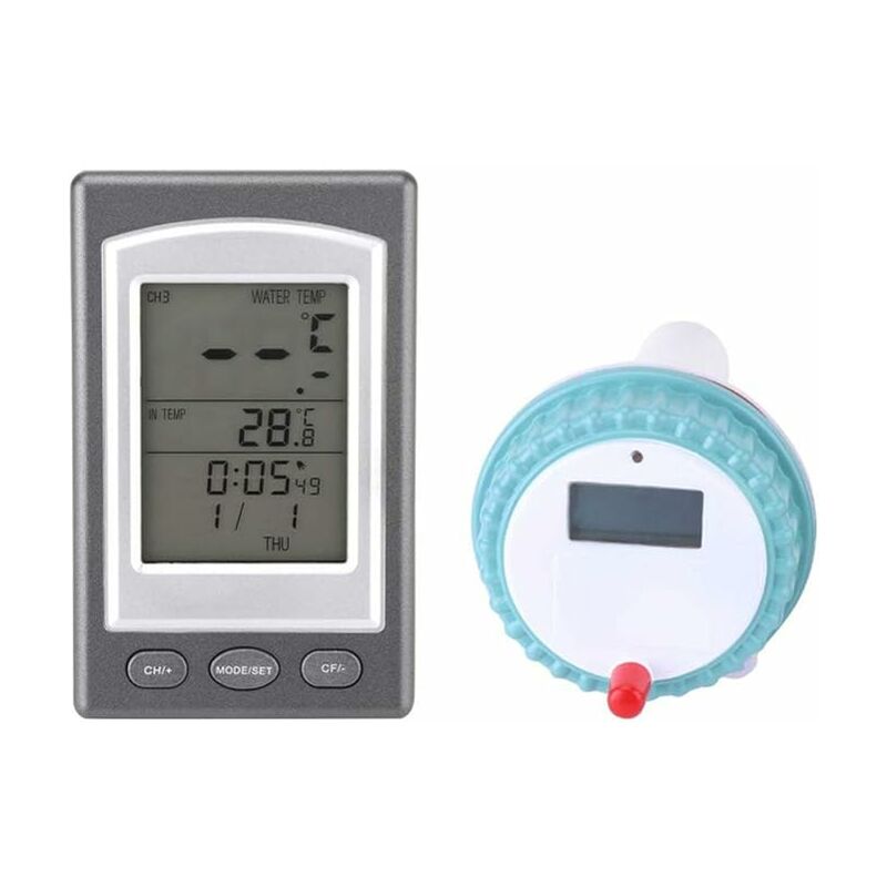 Thermomètre digital pour piscine, thermomètre digital sans fil pour piscine flottante, thermomètre pour spa avec écran de la console d'affichage