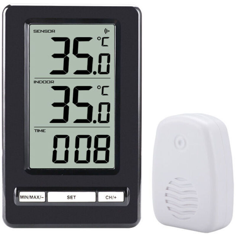 Thermomètre Intérieur et Extérieur LCD Numérique sans Fil Mesure de la Température