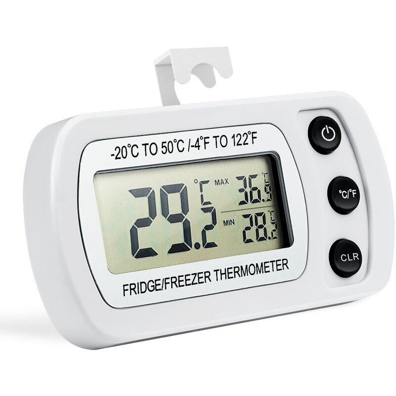 Thermomètre pour réfrigérateur, thermomètre numérique pour congélateur avec crochet, écran LCD facile à lire