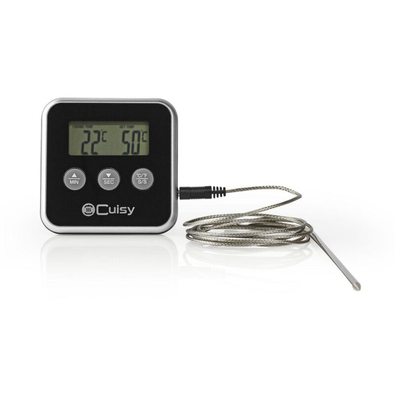 Thermomètre à viande Nedis KATH105BK 0 - 250 °c Affichage numérique Minuterie
