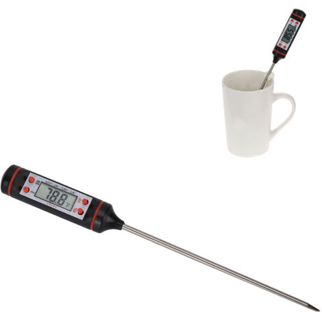 ThermoPen Digitalthermometer mit Stab – ABS + Edelstahl, 145-mm-Gitterhalter, inklusive AG13-Batterie, -50 °C bis 300 °C, Genauigkeit ±1 °C ±2 °C, Küche, Grill, Bauindustrie