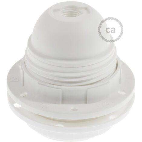 Thermoplastisches E27-Lampenfassungs-Kit mit Doppelklemmring für Lampenschirme  Weiß