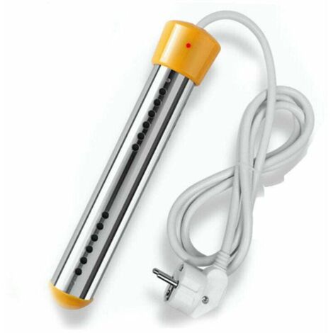 Thermoplongeur Baignoire Thermoplongeur éLectrique Thermoplongeur De Voyage, XU,Thermoplongeur En Acier Inoxydable,Chauffe-eau électrique Thermoplongeur de piscine，2000W jaune - KZQ
