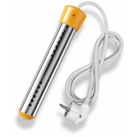 Thermoplongeur de baignoire 3000W Thermoplongeur électrique Thermoplongeur de voyage Thermoplongeur en acier inoxydable Chauffe-eau électrique Piscine Thermoplongeur (Jaune)