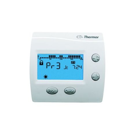 Thermor – Commande digitale hebdomadaire pour gestion de chauffage connecté – 1 zone – Programmation personnalisée – Écran digital rétro-éclairé