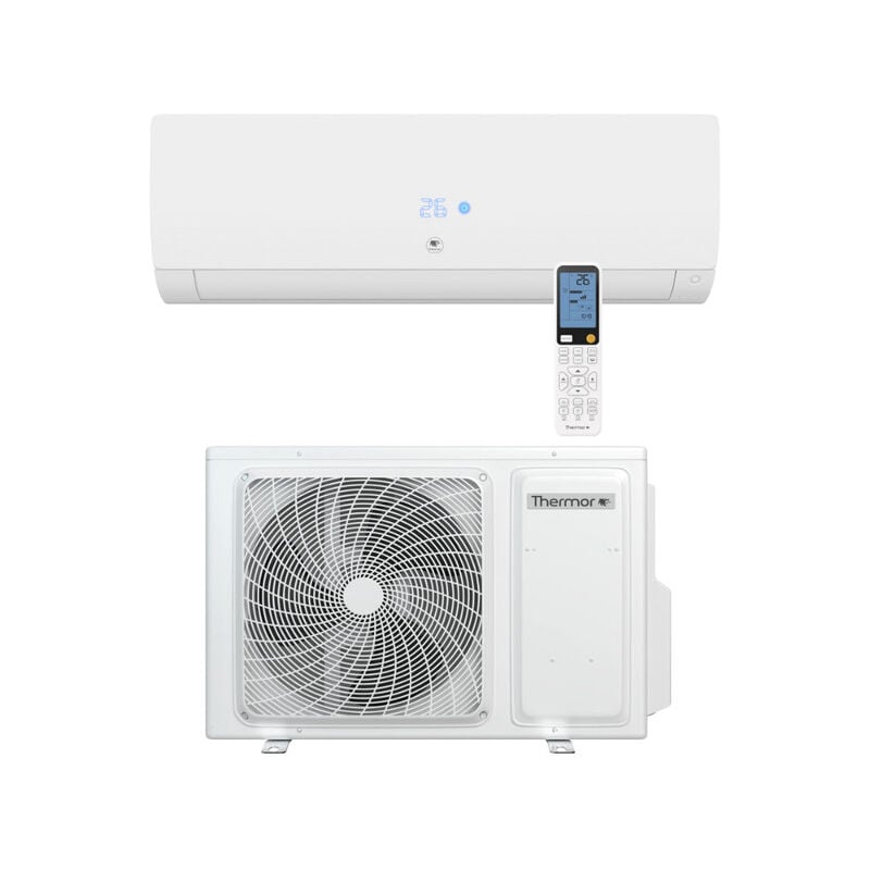Thermor - Ensemble Climatisation réversible Mono-split Nagano Murale Pure - Unité extérieure 2,6 kW et Unité intérieure murale blanche