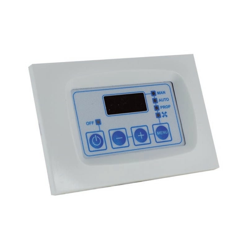 Régulateur de température pour cheminées et poêles à bois avec production d'air chaud, modèle fc 810