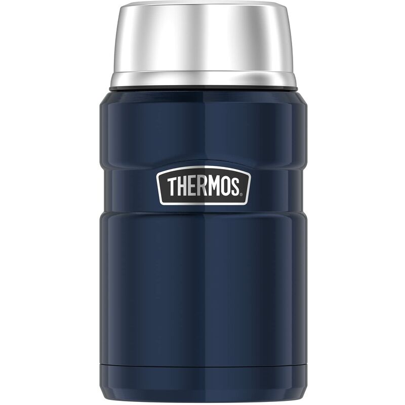 Image of Per Alimenti, Acciaio Inossidabile., Acciaio Inox, Blau, 9,3 x 9,3 x 18,5 cm - Thermos