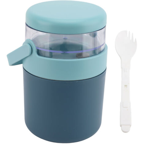 Thermos Boîte de Rangement pour Aliments avec Conteneur Snack en Dessus - Gourde Isotherme Lunch Box Stainless Steel Anti Fuite pour Voyage Bureau et École
