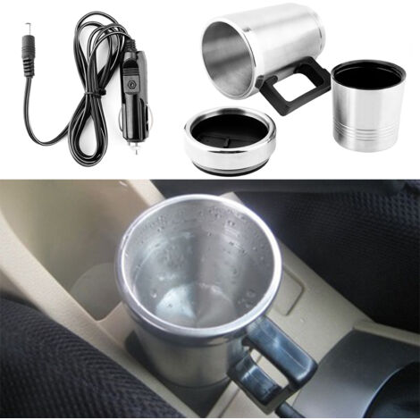 Thermos électrique voiture 12V en acier inoxydable 350ml pour café et thé, chauffe-eau portable