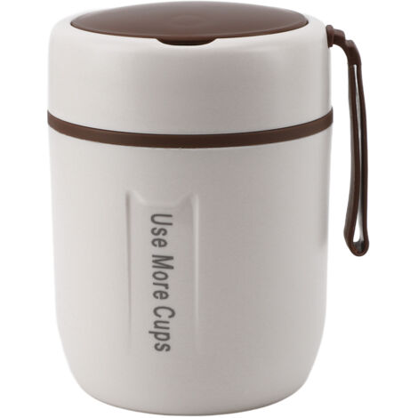 Thermos isotherme 500ml en acier inoxydable 304, bocal alimentaire étanche pour école, camping et voyage, couleur beige