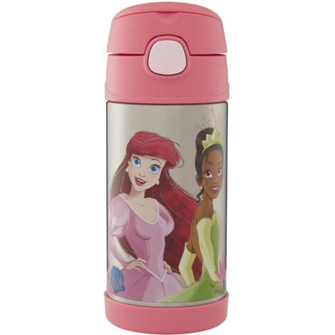 Thermos Kids FUNTAINER STRAW BOTTLE DISNEY 0,35 l, bottiglia termica per bambini in acciaio inox con cannuccia, 12 h freddo, lavabile in lavastoviglie, ermetica senza anidride carbonica, bottiglia
