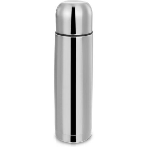 Thermos turistico in acciaio per caffè e tè, colore argento, 1 litro