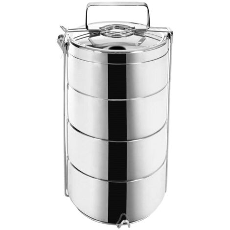Thermoskanne aus Edelstahl, 4-stöckig, 4 x 900 ml