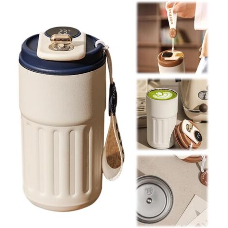 Thermoskanne mit Temperaturanzeige, Thermobecher für Kaffee zum Mitnehmen, Kaffeethermoskanne mit Temperaturanzeige, Thermoskanne mit Temperaturanzeige, Thermobecher