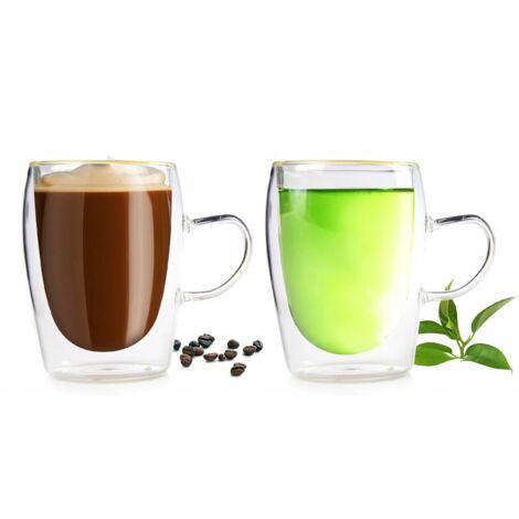 Thermoskannen 300 ml für Kaffee und Tee mit Henkel, 2er-Set