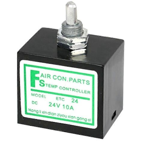 Thermostat 24V pour climatisation auto A/C, interrupteur rotatif de température avec capteur, régulateur d'air conditionné véhicule, sonde thermique précise.