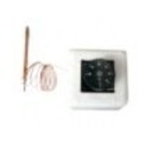 Thermostat à distance pour récupérateur d'air chaud – Plage de déclenchement réglable – Sonde 1m incluse – Compatible avec la plupart des modèles – Nather
