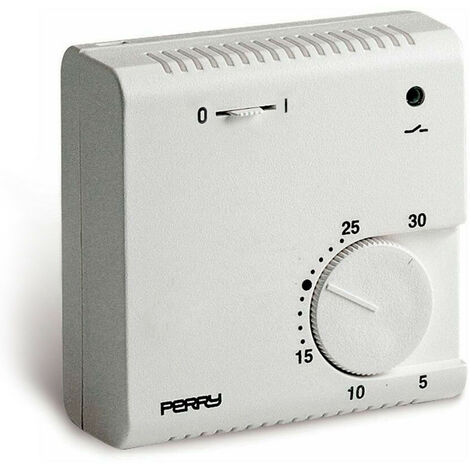Thermostat à expansion de gaz série teg avec lumière pilote et sélecteur on / off white perry