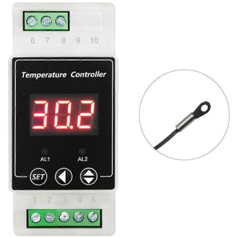 Thermostat à LED pour rail DIN AC220V, relais bidirectionnel, contrôleur A--