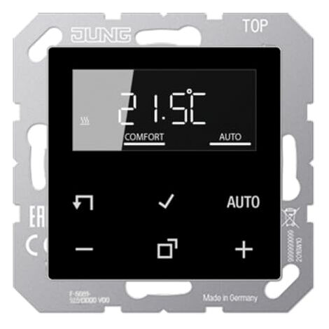 THERMOSTAT AVEC AFFICHAGE STANDARD A NOIR RÉFÉRENCE : JUNG TRDA1790SW