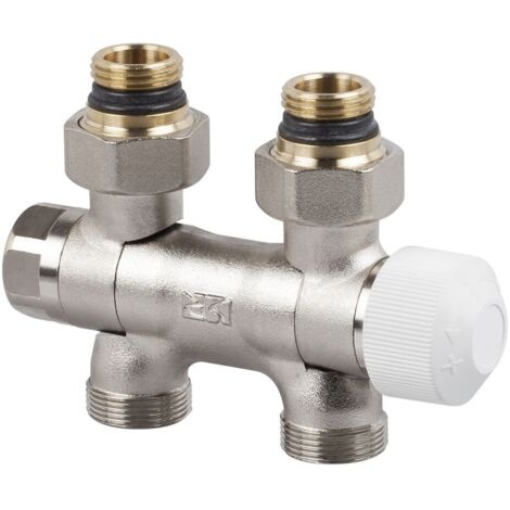 Thermostat-bloc de soupape Flex DN15(1/2")xDN20(3/4"), Eurocone pour service mono/double tube