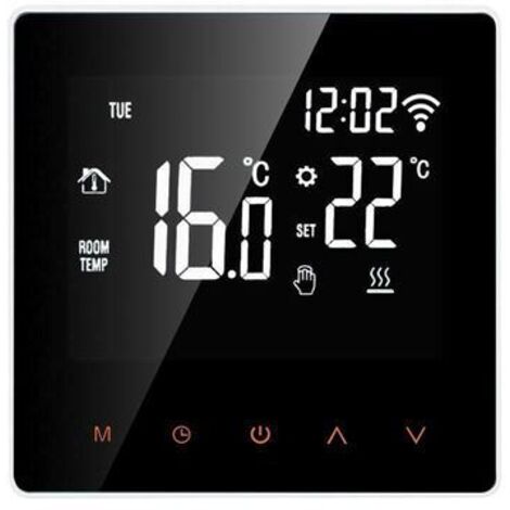 Thermostat Chaudière gaz / eau Régulateur de température numérique Écran tactile Affichage LCD Semaine Antigel