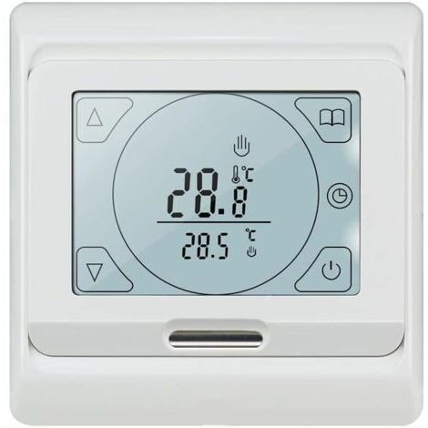 Thermostat Chauffage au Sol Electrique Programmable 16A avec Sonde, Numérique Thermostat d'ambiance Plancher Chauffant Régulateur Écran Tactile LCD