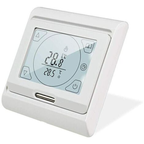 Thermostat chauffage sol programmable 16A avec écran tactile LCD et capteur externe