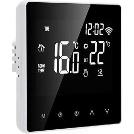 Thermostat Connecté Mural, ME81H AC 230V WiFi Thermostat Intelligent, Affichage LCD Thermostat Intelligent Thermostat de Chauffage par Le Sol((16A, White Back and White Press)