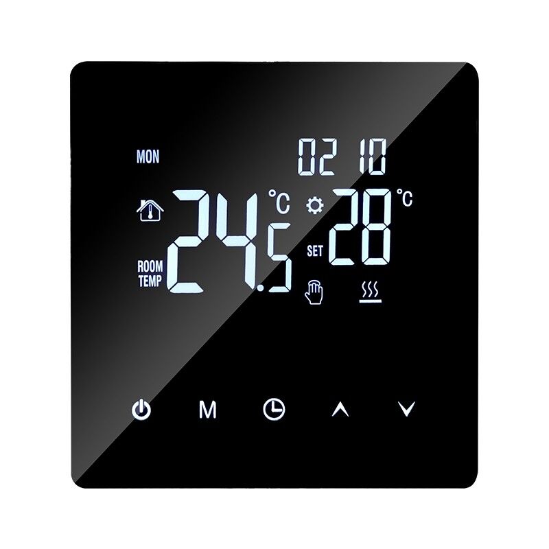 Thermostat connecté WiFi pour chaudière à gaz, thermostat d'ambiance programmable, contrôleur de température mural avec numérique 3A, noir tonchean