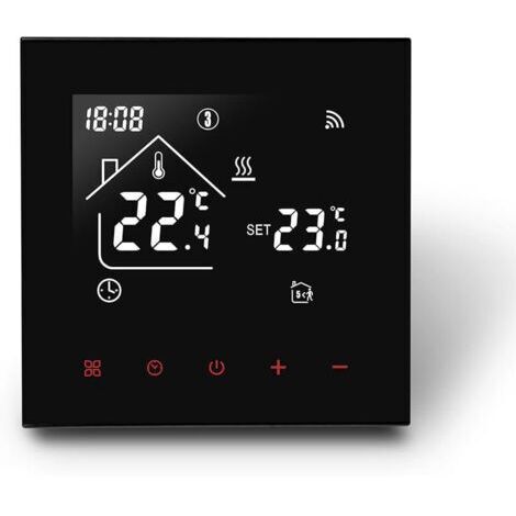 Thermostat Connecté WiFi pour Chauffage de Chaudière à Gaz Thermostats d&39Ambiance,Thermostat Programmable Intelligent,Thermostat Connecté Tuya Compatible FOREHILL Google Assistant 3A,Noir