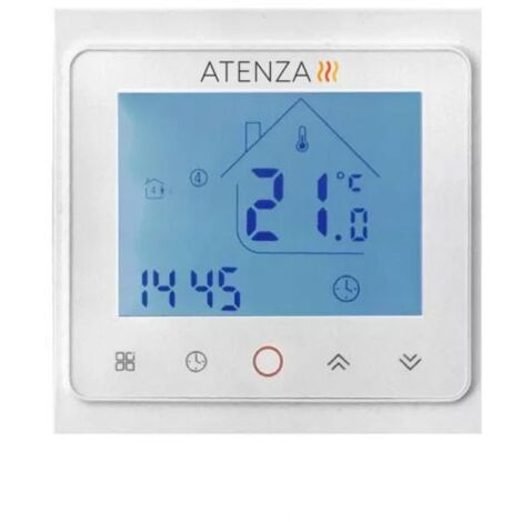 Thermostat connecté Wifi – Programmation hebdomadaire jusqu'à 6 périodes – Alimentation 220-240V – Contrôle à distance via smartphone – Atenza