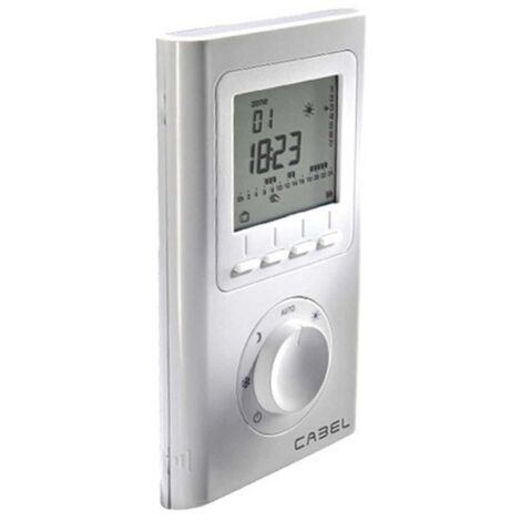 Thermostat d'ambiance digital hebdomadaire – Alimentation 220V – Affichage rétro-éclairé – Installation facile – 6360001 – Cabel