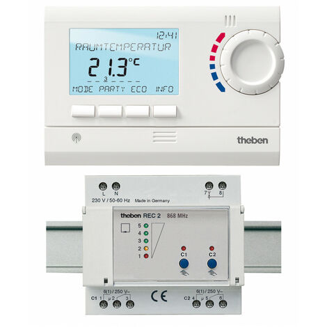 Thermostat d'ambiance digital programmable radio 2 zones THEBEN 8339502