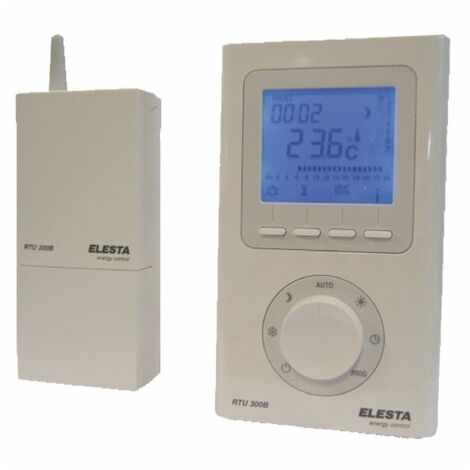 Thermostat d'ambiance digital programmable radio – Portée 300m – Hystérésis réglable 0,2 à 2°C – Modes confort, économique, hors gel – Elesta