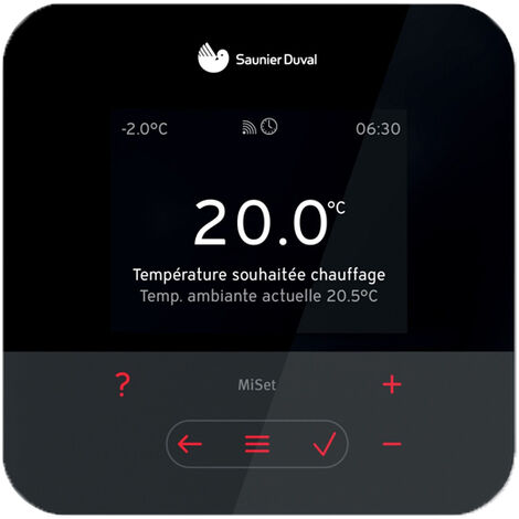 Thermostat dambiance E7RCB SAUNIER DUVAL digital programmation hebdomadaire sans fils modulant pour chaudière condensation 