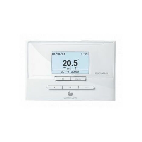 Thermostat d’Ambiance Filaire Modulant Programmable Exacontrol E7C Saunier Duval - Blanc