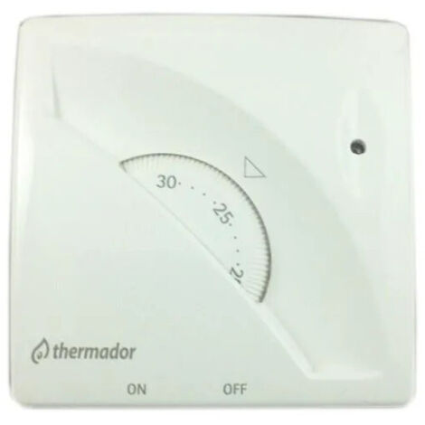Thermostat d'ambiance mécanique 230VAC – Plage de réglage 7°C à 30°C – Position hors gel à 5°C – IP20 pour chauffage domestique – Landis