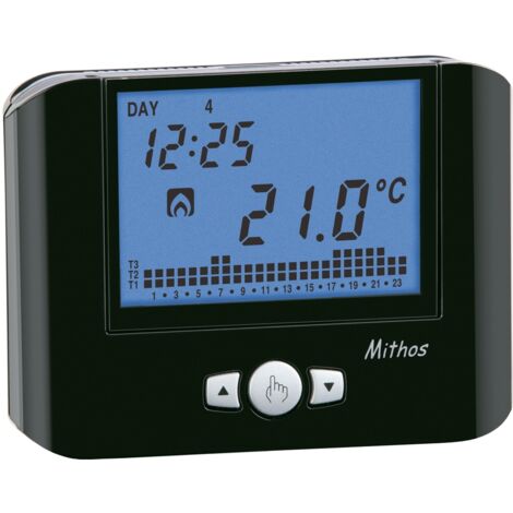 Thermostat d'ambiance pour Chaudière Programmation Hebdomadaire Alimentation 230V Noir Vemer VE766900 Mithos