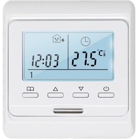 Thermostat d'ambiance programmable 3A pour plancher chauffant électrique (sans sonde)