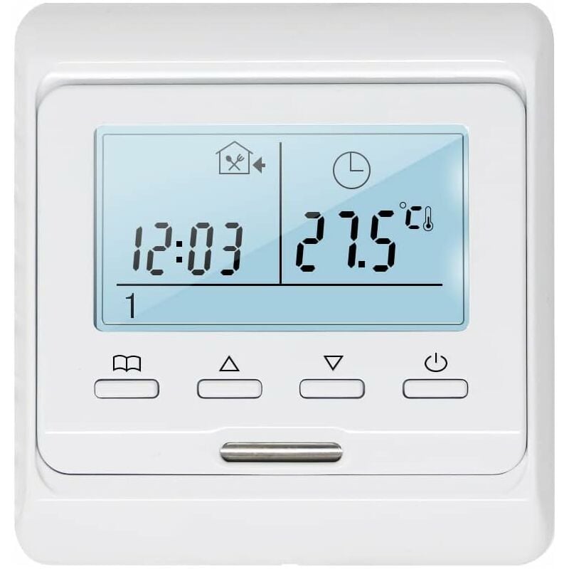 Thermostat d'ambiance Programmable avec Sonde 16A pour Chauffage au Sol Electrique, Ensoleillé
