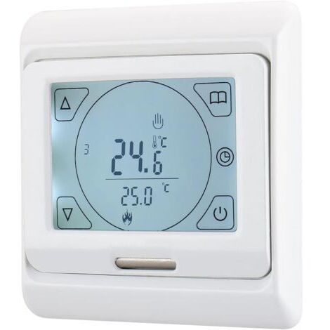 Thermostat d'ambiance WG809,7 Jours Écran LCD programmable AC230V 16A pour Chauffage au Sol électrique Blancdengyank