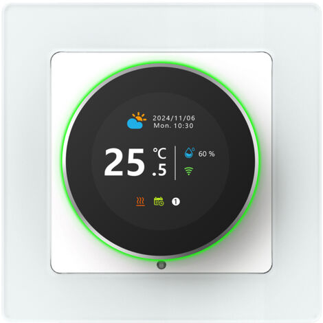 Thermostat de chaudière mural intelligent avec bouton WiFi 3A, application de minuterie à distance, interrupteur intelligent programmable