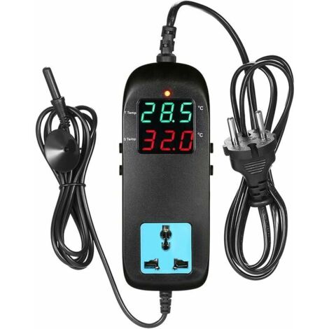 Thermostat de chaudière, thermostat électronique à affichage numérique LED, contrôleur de température avec prise