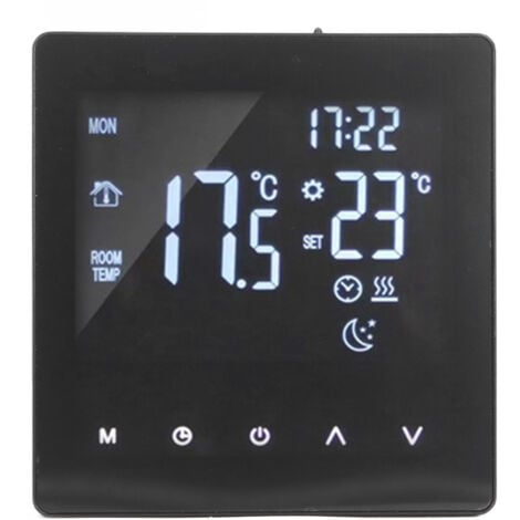 ANPVIZ Thermostat de chaudière Thermostat numérique avec écran LCD, programmable, intelligent, tactile, contrôleur de chaudière à eau chaude au sol, noir, AC90-240 V, K2MRH3A Thermostat de chaudière