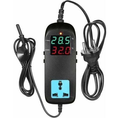 Thermostat de chaudière，Thermostat électronique Contrôleur de Température à Affichage Numérique à LED avec Prise