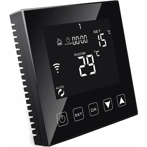 Thermostat à écran tactile WL-6T noir pour chauffage au sol