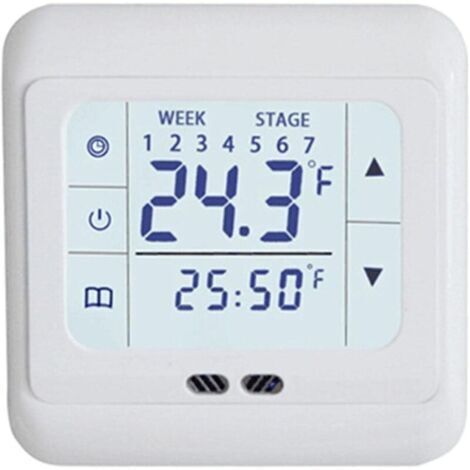 Thermostat de Chauffage Écran LCD Intelligent Régulateur de Température Ambiante Programmable pour Maison Chaudière à Murale au Sol