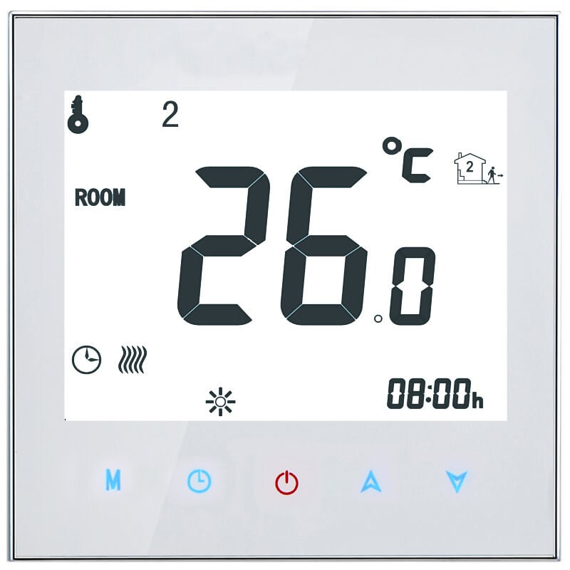 Lifcausal - Thermostat de chauffage électrique à écran tactile programmable hebdomadaire 16A 95-240V avec écran lcd et contrôleur de température